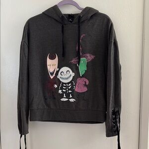Gray Hoodie with Nightmare Before Christmas characters